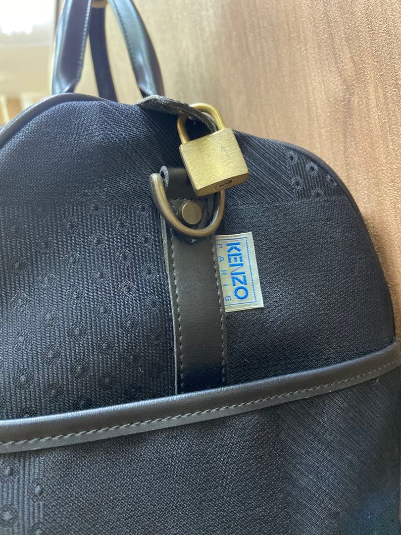 KENZO ケンゾー ボストンバッグ ブラック レザー