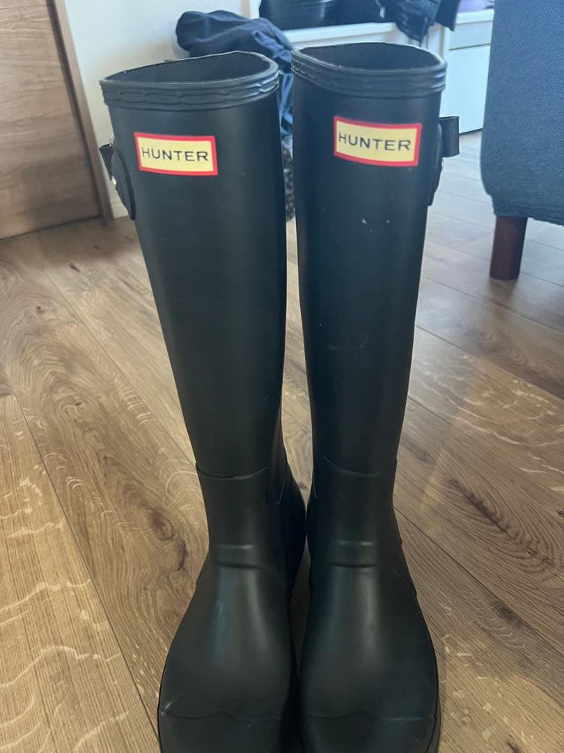 HUNTER ブラックレインブーツ UK 9