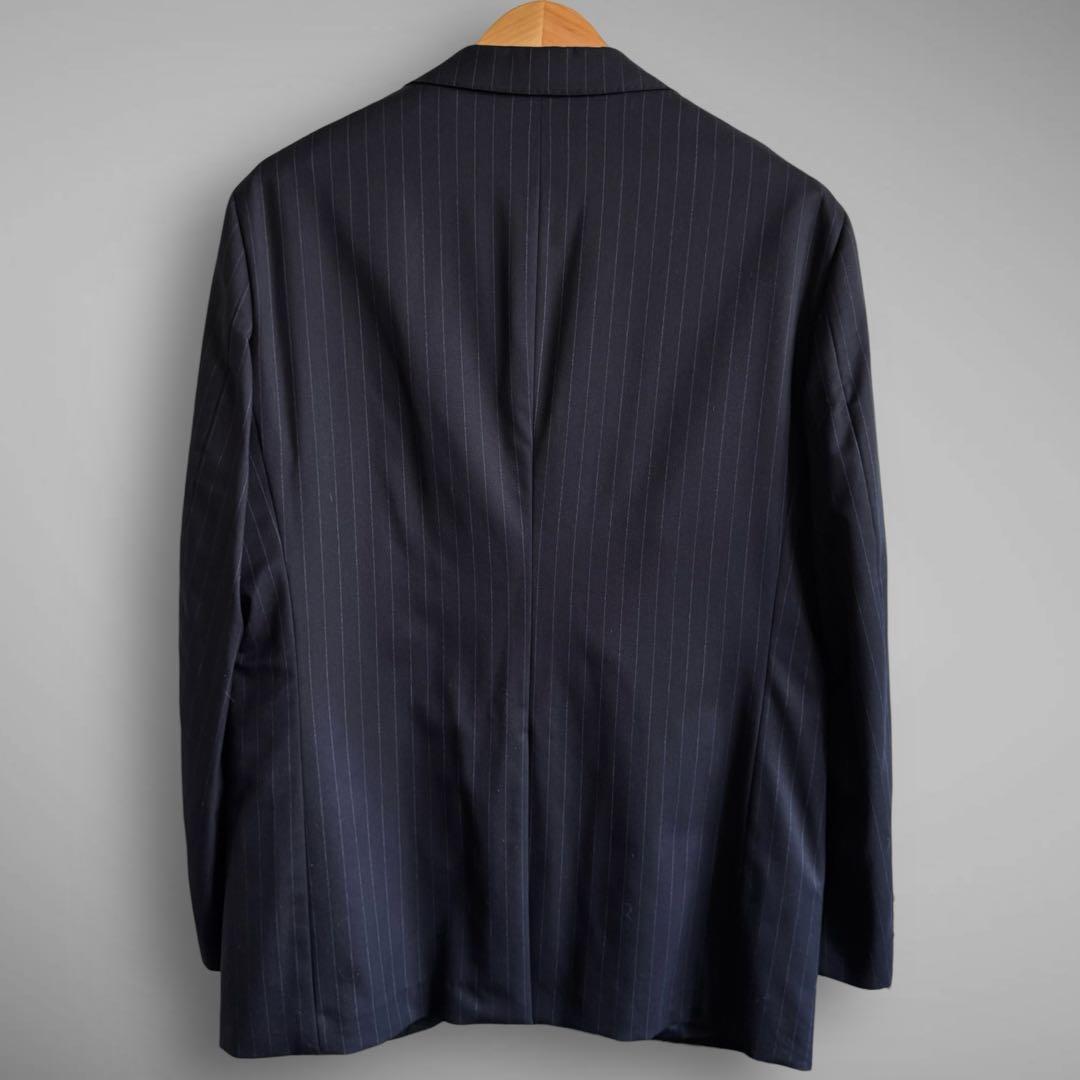 TAKAQ SUPER140’s 3Pスーツ AB7 ネイビー ストライプ