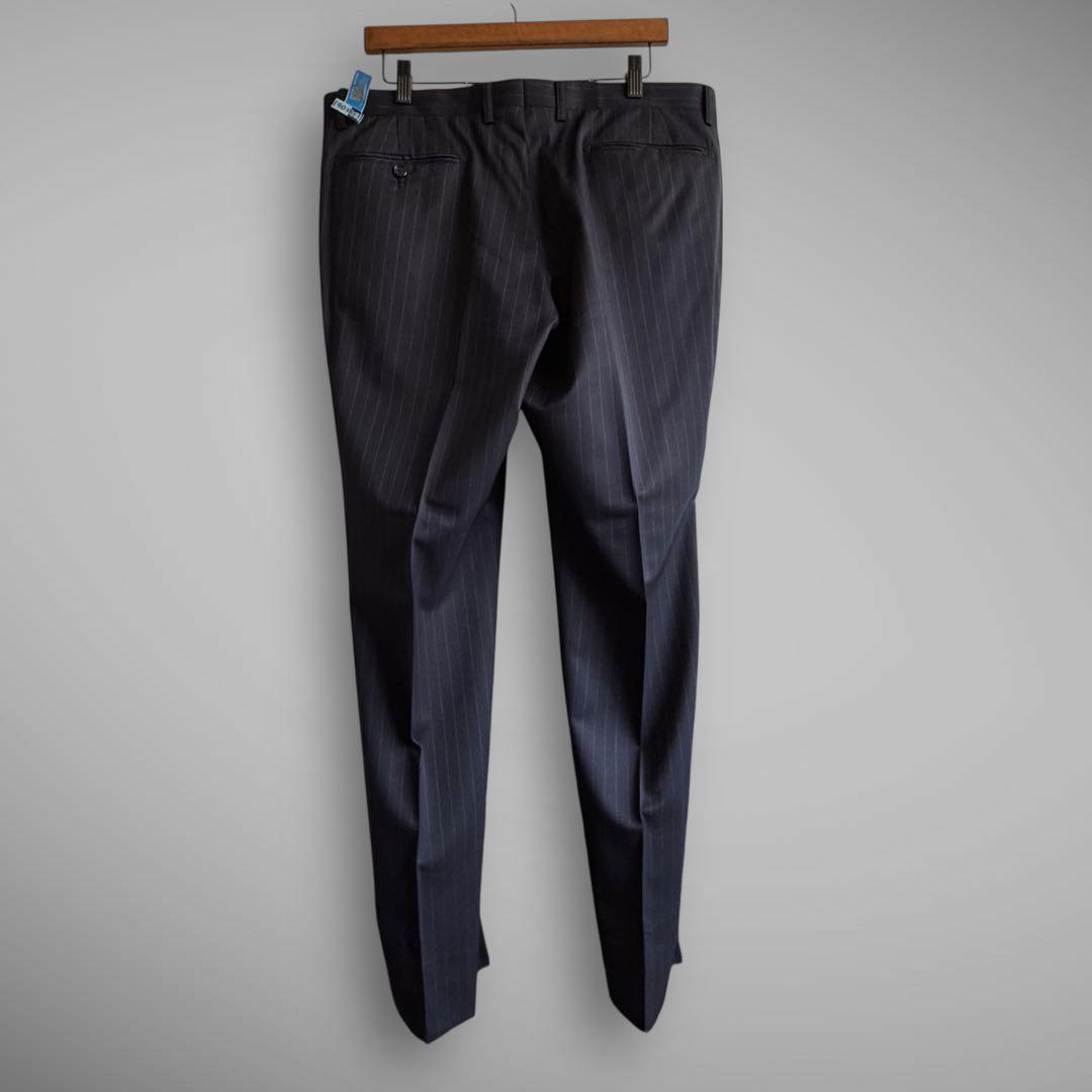 TAKAQ SUPER140’s 3Pスーツ AB7 ネイビー ストライプ