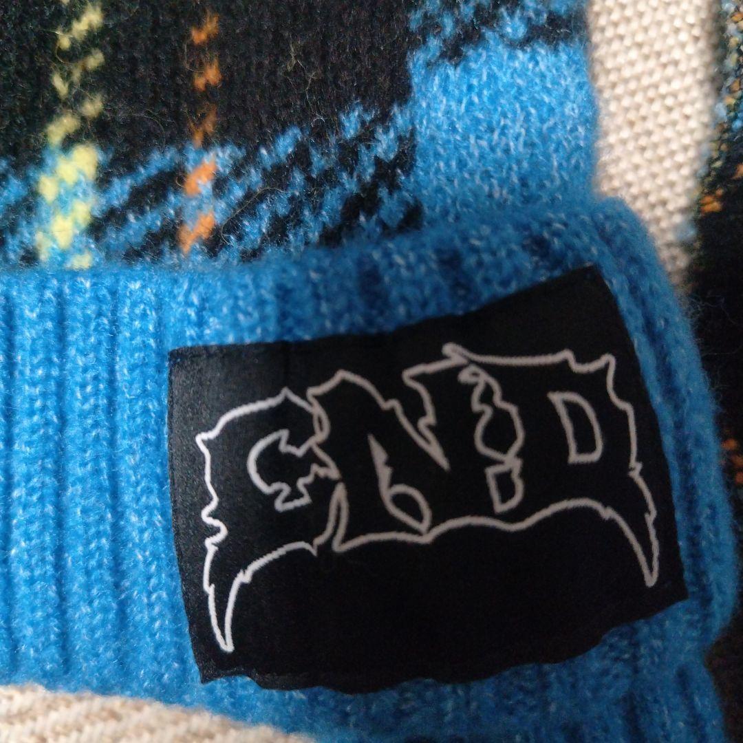 _ Ｌ'ｉｌｙ_様　青×黒　ウサギ耳付きニット帽 キャンディストリッパー