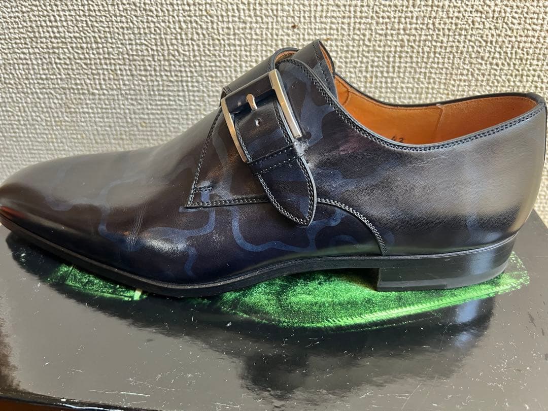 トモ様　新品　MAGNANNI ダブルモンクストラップ ブラックレザーシューズ