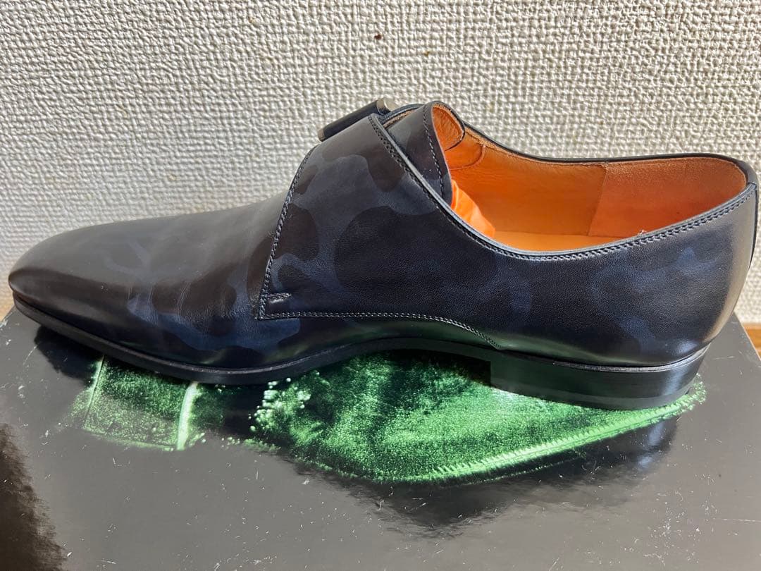 トモ様　新品　MAGNANNI ダブルモンクストラップ ブラックレザーシューズ