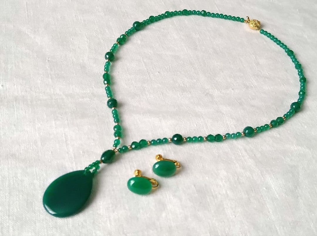 瑪瑙 ネックレス イヤリング セット