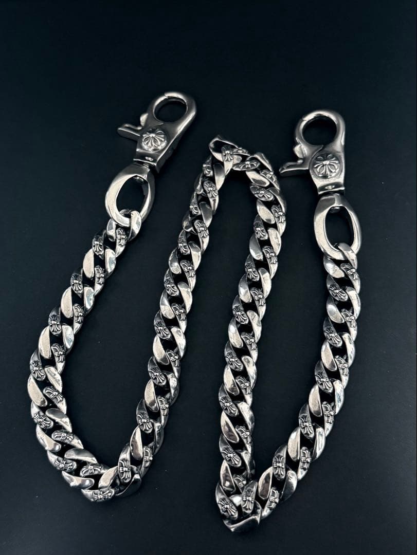 ウォレットチェーン ファンシー ダブルクリップ シルバー925 ネックレス