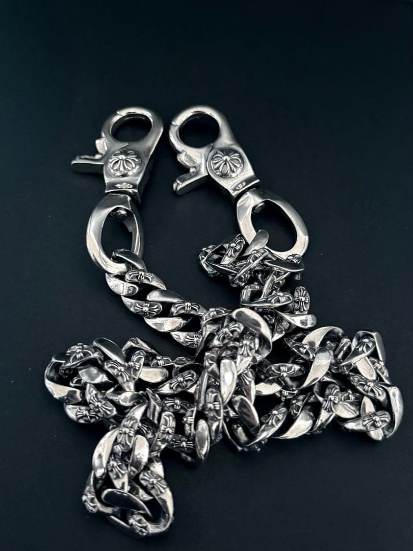 ウォレットチェーン ファンシー ダブルクリップ シルバー925 ネックレス