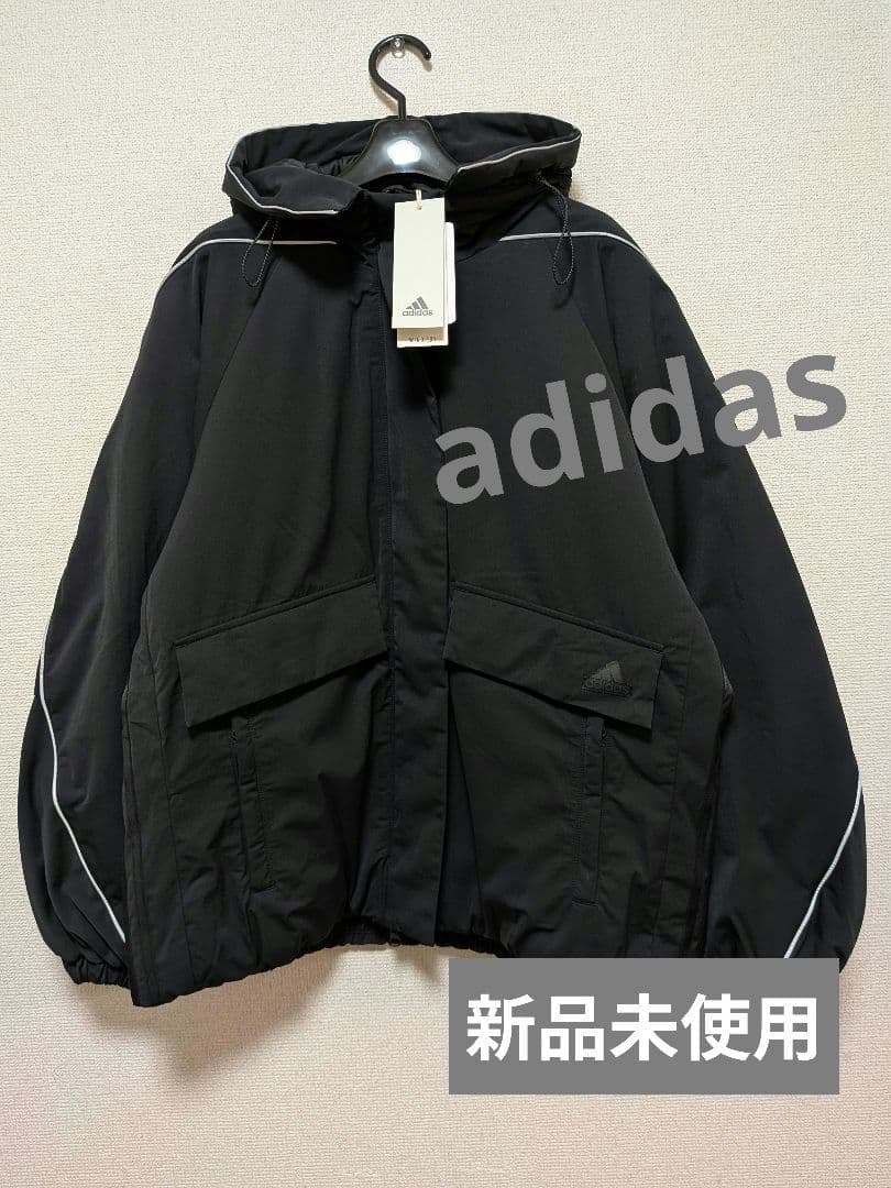 【adidas 】新品未使用 ブラック中綿 ジャケットタグ付きＬサイズ