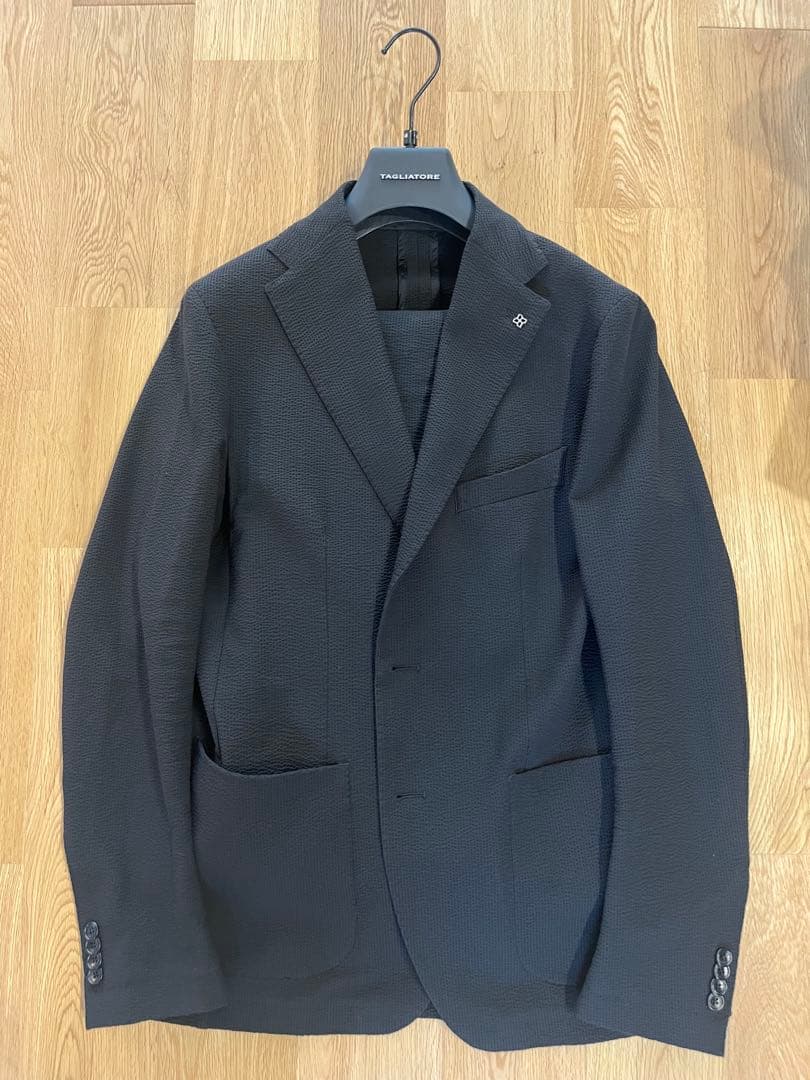 TAGLIATORE タリアトーレ シアサッカースーツ 48 ブラック