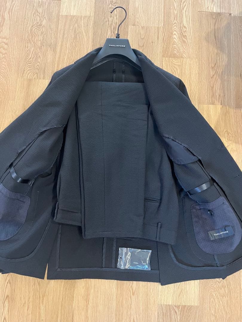 TAGLIATORE タリアトーレ シアサッカースーツ 48 ブラック