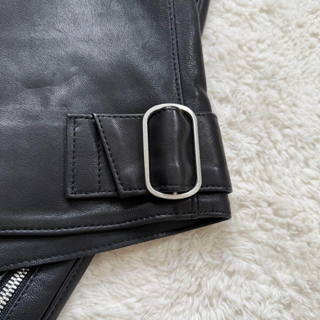 【美品】デプレ DES PRES ラムレザー ノーカラージャケット ブラック M