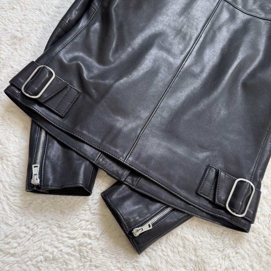 【美品】デプレ DES PRES ラムレザー ノーカラージャケット ブラック M