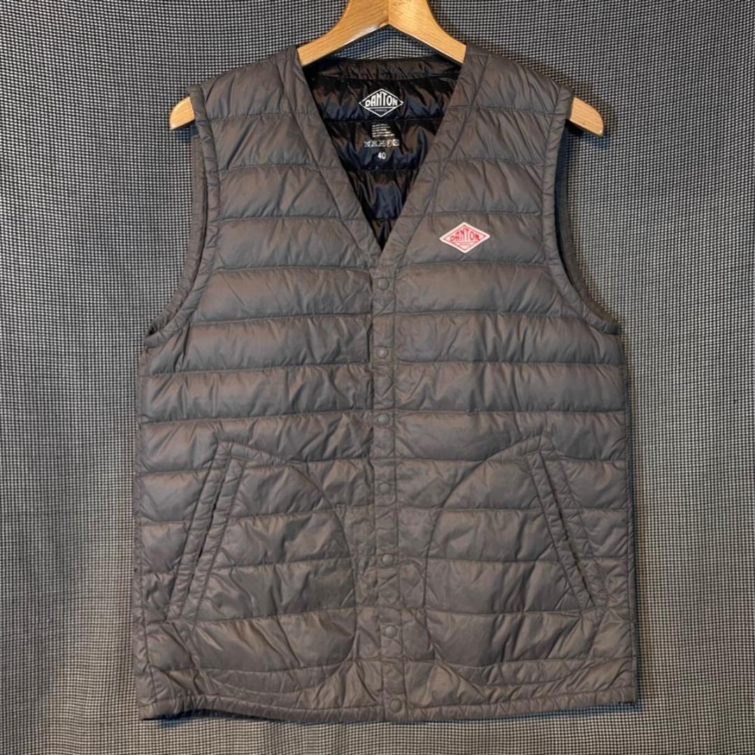 マ*ル様 DANTON ダントン ライトウェイト スナップボタン ナイロン ダウ