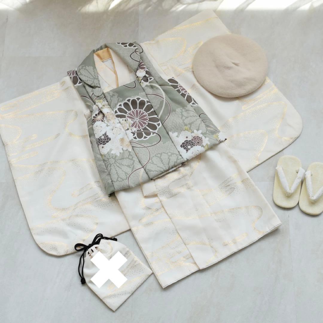 【8/16-17限定】 utatane 七五三 ひよこ商店 被布着物　3歳男児