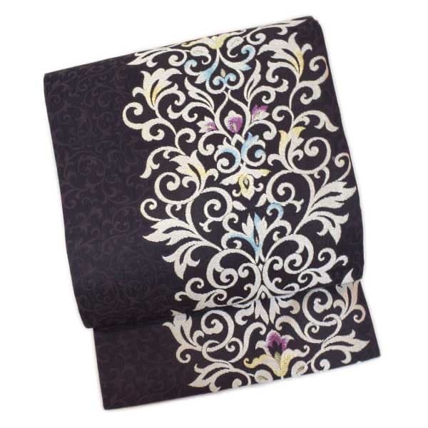 na_y_96_仕立て上り品 九寸 名古屋帯 弥栄織物 正絹 綿芯入り 新品