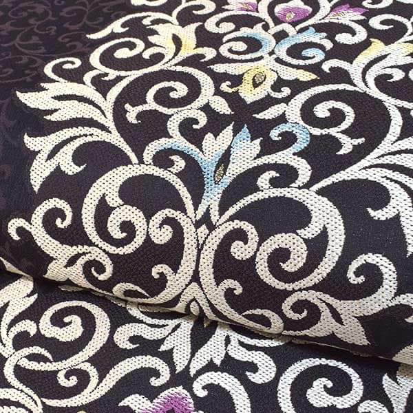 na_y_96_仕立て上り品 九寸 名古屋帯 弥栄織物 正絹 綿芯入り 新品