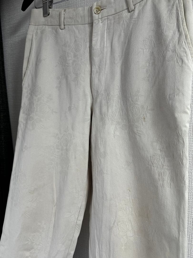 COMME des GARCONS HOMME PLUS 白 ジャガード パンツ