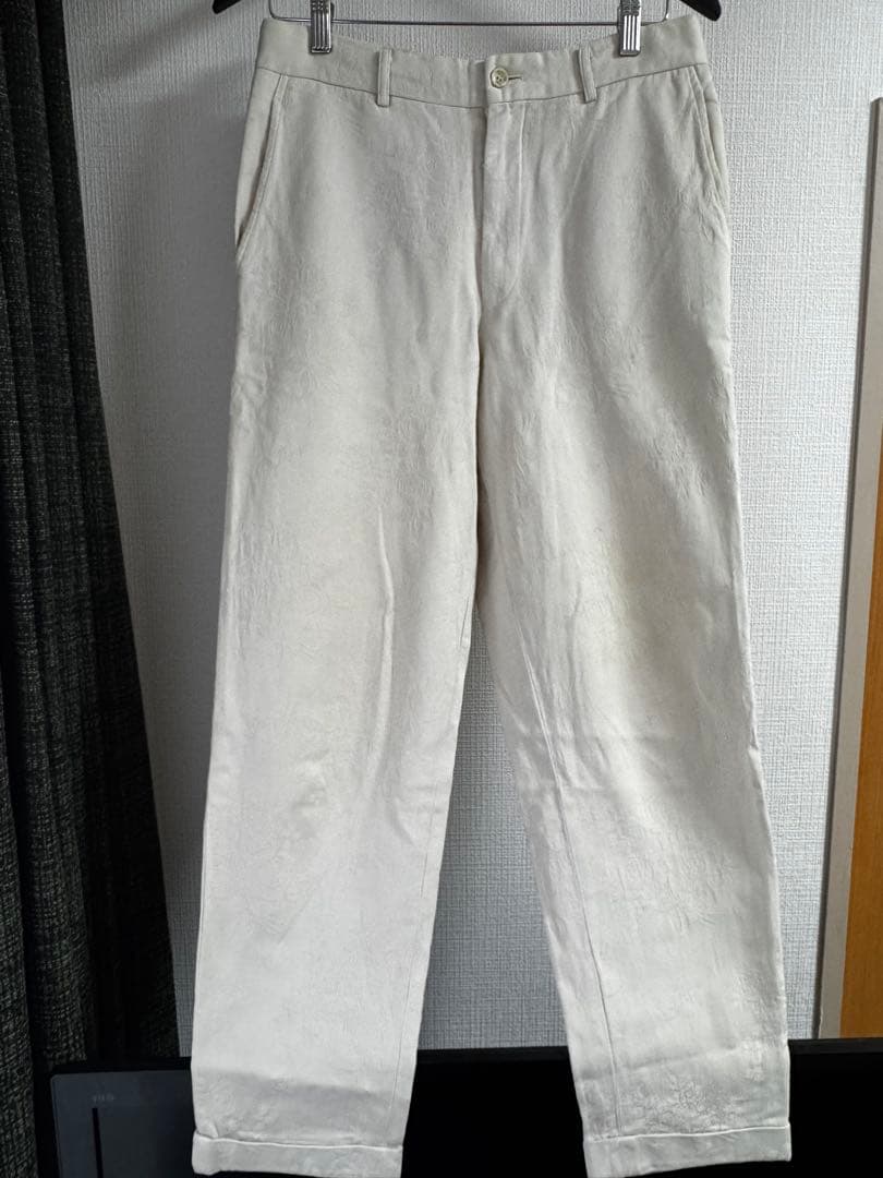 COMME des GARCONS HOMME PLUS 白 ジャガード パンツ