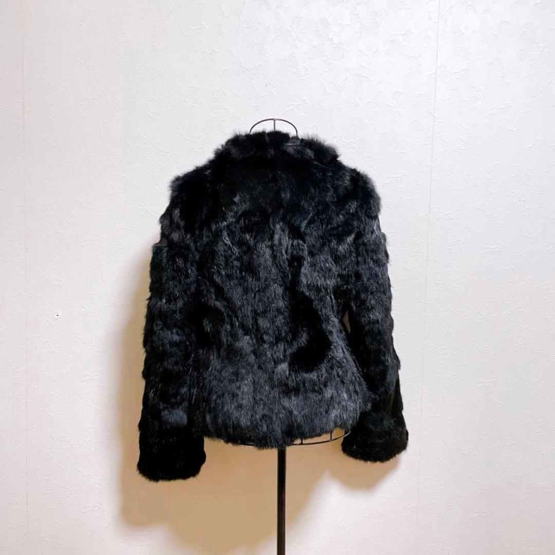 ラビットファー コート 黒 平成ギャル y2k ロック パンク ダークコア