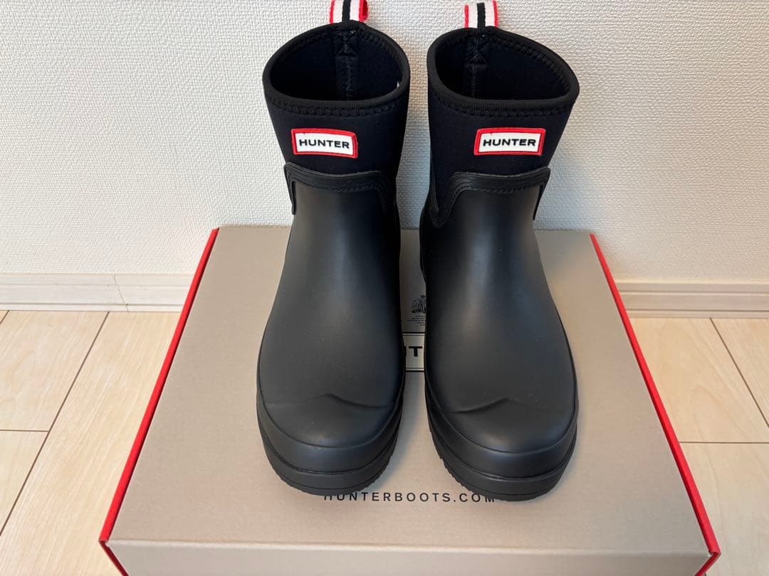 ハンター HUNTERプレイショートネオプレンウェリントンブーツ ブラック