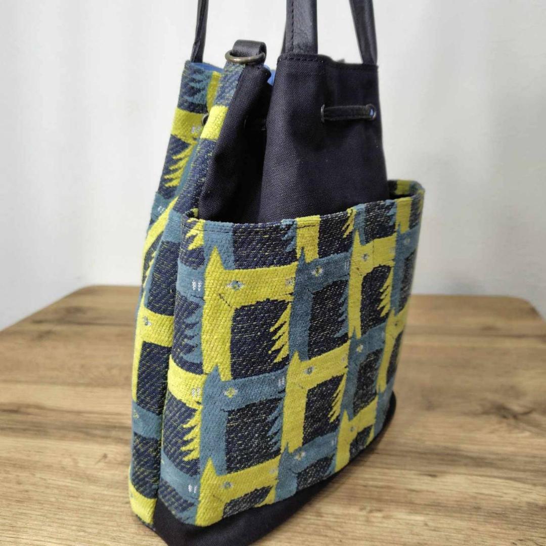 しののめ様/thoroughbredサラブレットネイビー/巾着Lサイズ