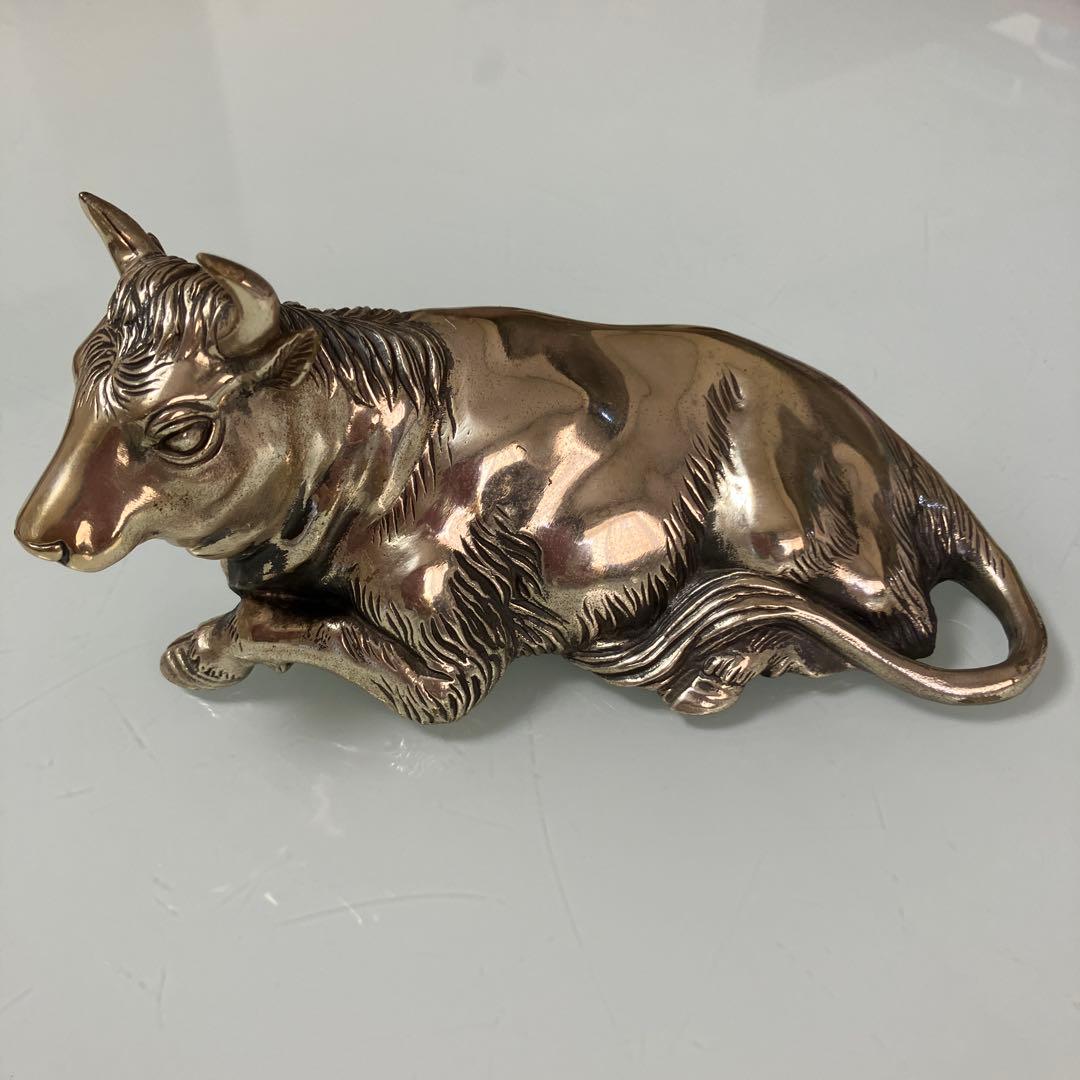 高村光雲 座牛 洋銀 置物 アンティーク