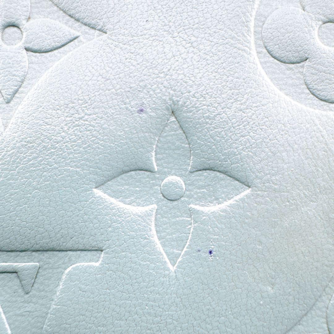 希少 ルイヴィトン ジッピー ウォレット モノグラム クッサン エンボス ブルー