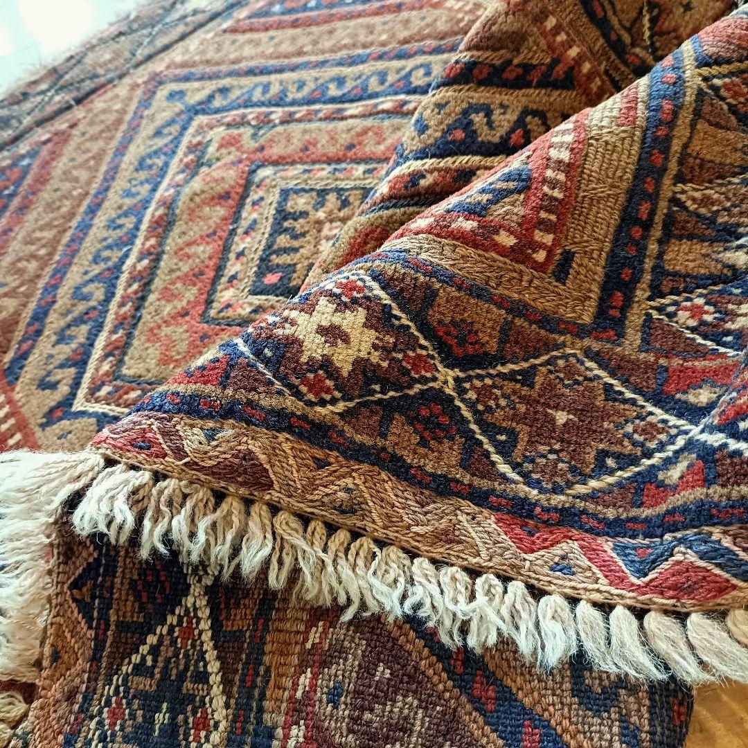 ※【てふてふ】90s マシュワニ　トライバルラグ　ヴィンテージラグ