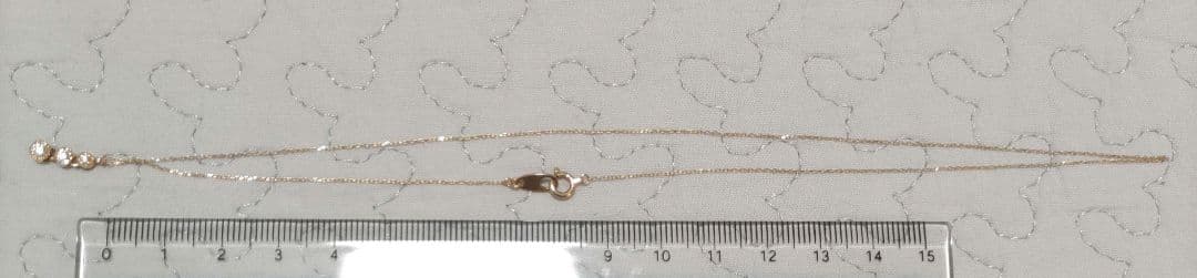 ete エテ K10 ネックレス スリーストーン ダイヤモンド ゴールド 箱付き