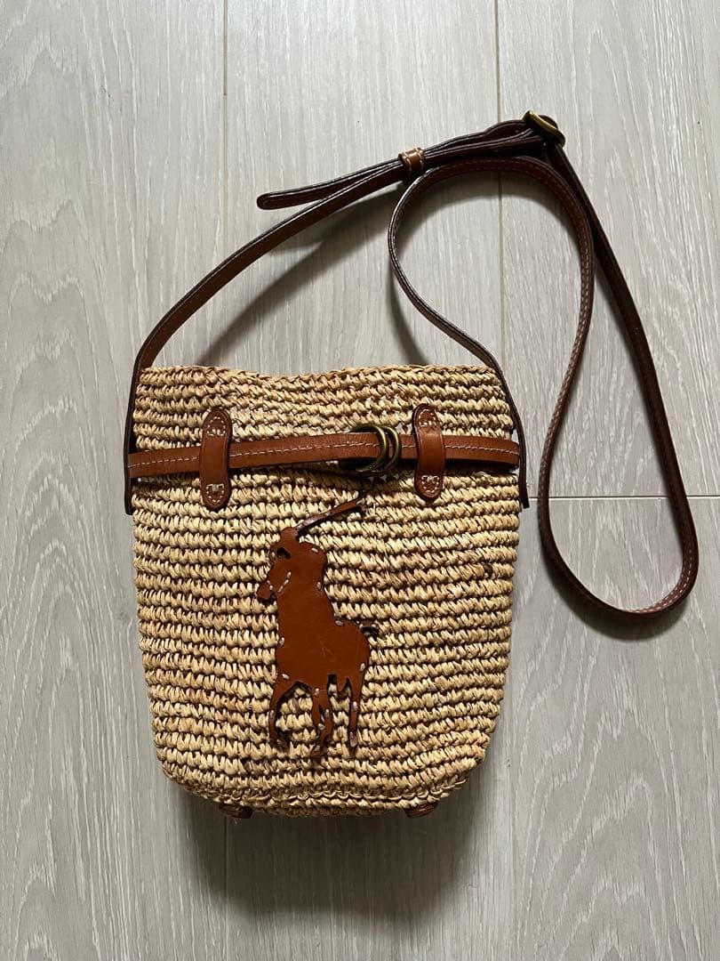 ✨POLO RALPH LAUREN ラフィア ミニベルポート バケットバッグ✨