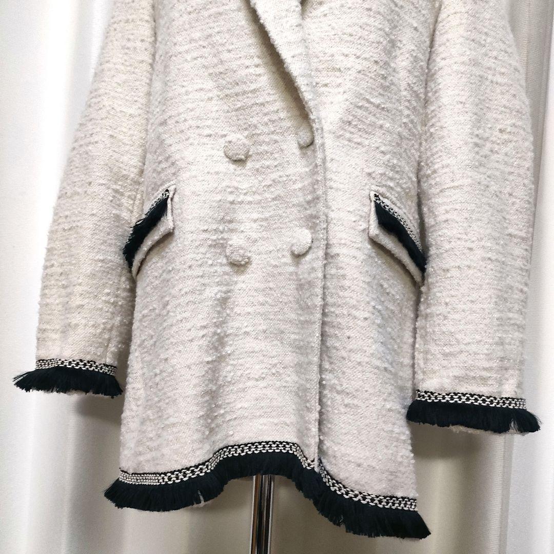 【美品】be Blumarine ブルマリン ツイードジャケット フリンジ