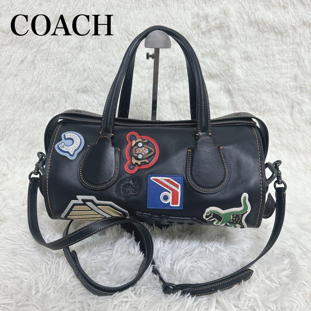 【未使用級】COACH 2way ショルダー ハンドバッグ クラブタン　ワッペン