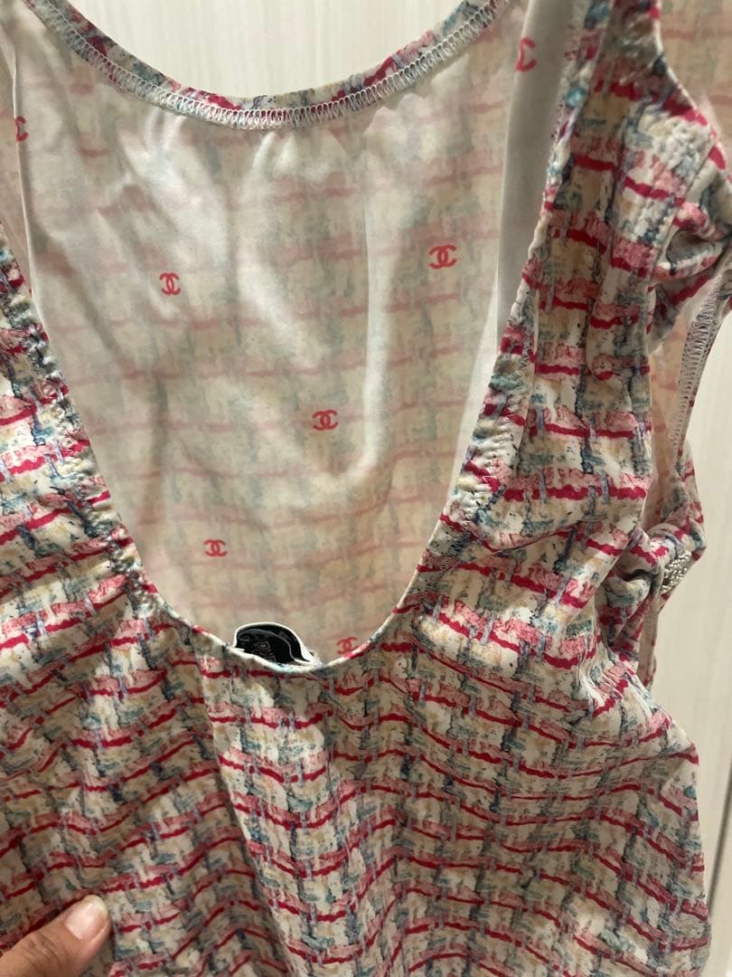 シャネルCHANELチェック柄ワンピース水着