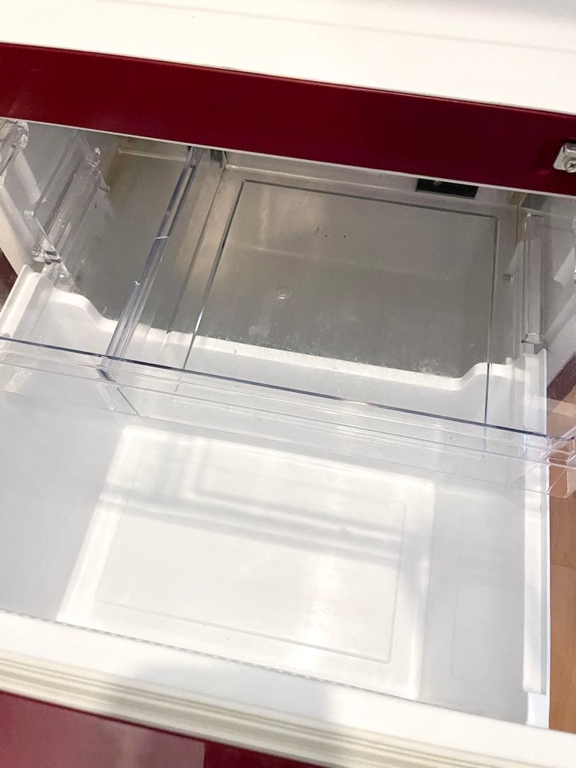 【送料無料】冷凍冷蔵庫レッド AQR-16F 2017年製取説付 （157L）