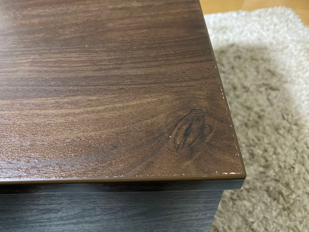 ニトリ ローテーブル ブラウン 木製 リフトアップ可 収納あり