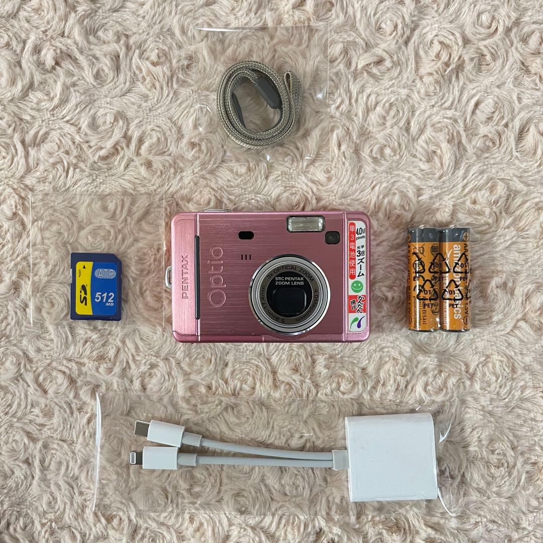 スマホ転送OK✨PENTAX Optio S40✨動作確認済 単三電池 可愛い♪