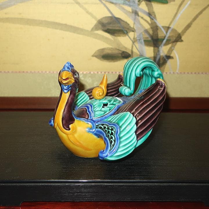 邵帥帥ページ☆彡　九谷焼陶芸家　木田弘之　香炉　彩釉瑞鳥