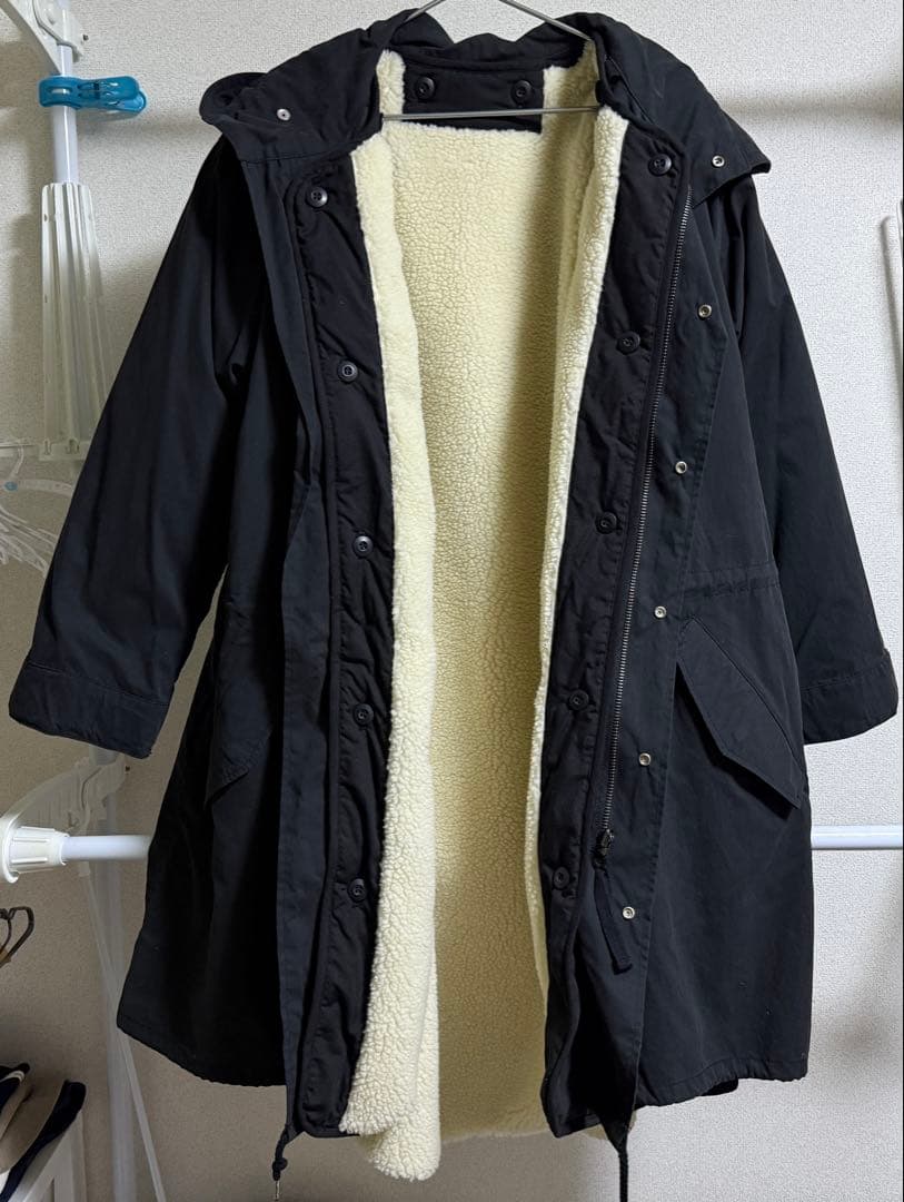 ADAM ET ROPEモッズコート/コットン/ライナー付き/ボア