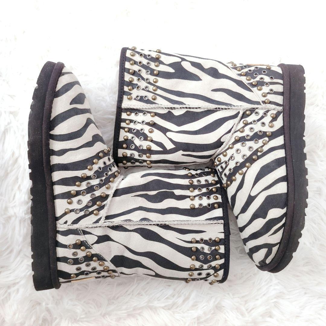 希少✨UGG & JIMMY CHOO ゼブラ柄 ムートンブーツ スタッズ
