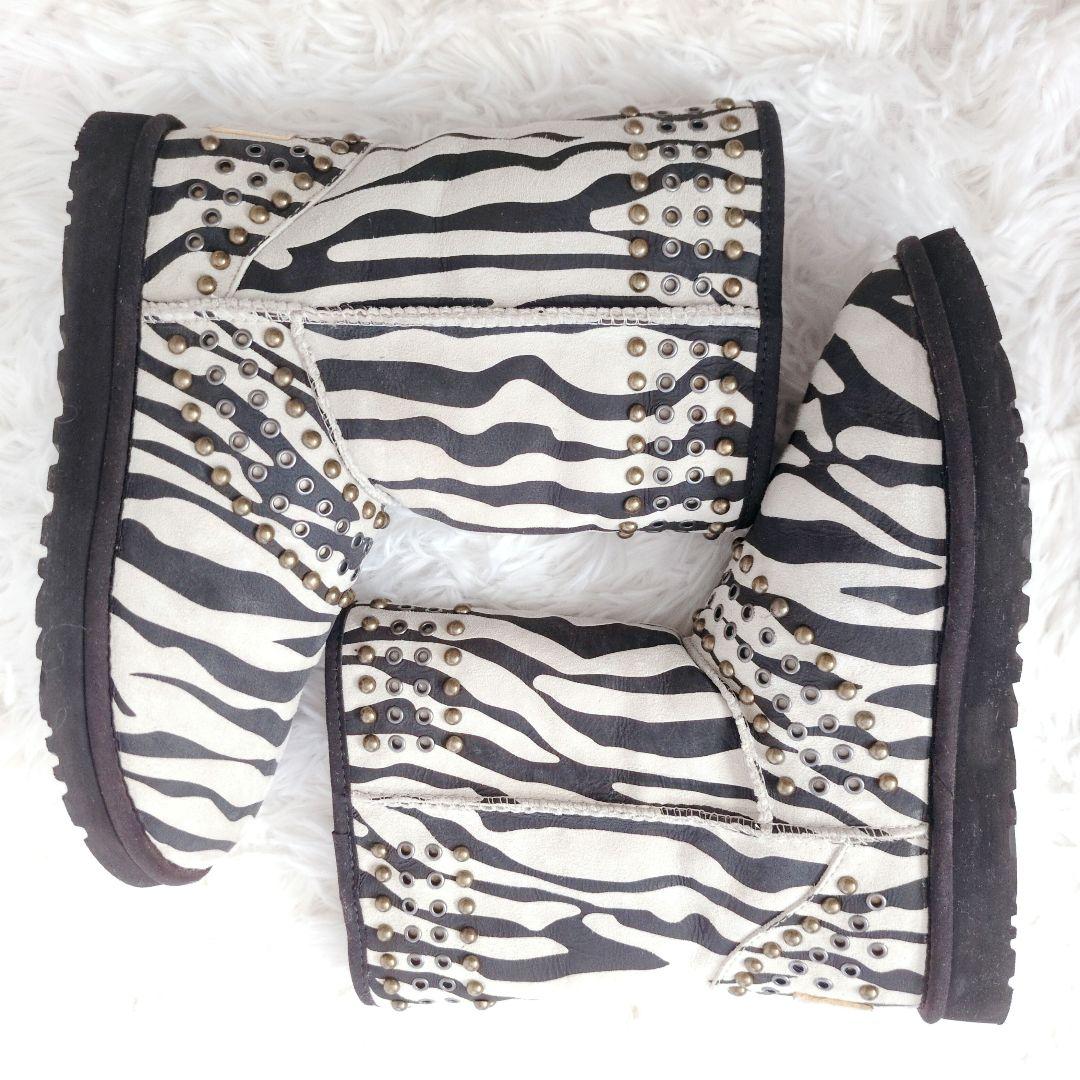 希少✨UGG & JIMMY CHOO ゼブラ柄 ムートンブーツ スタッズ