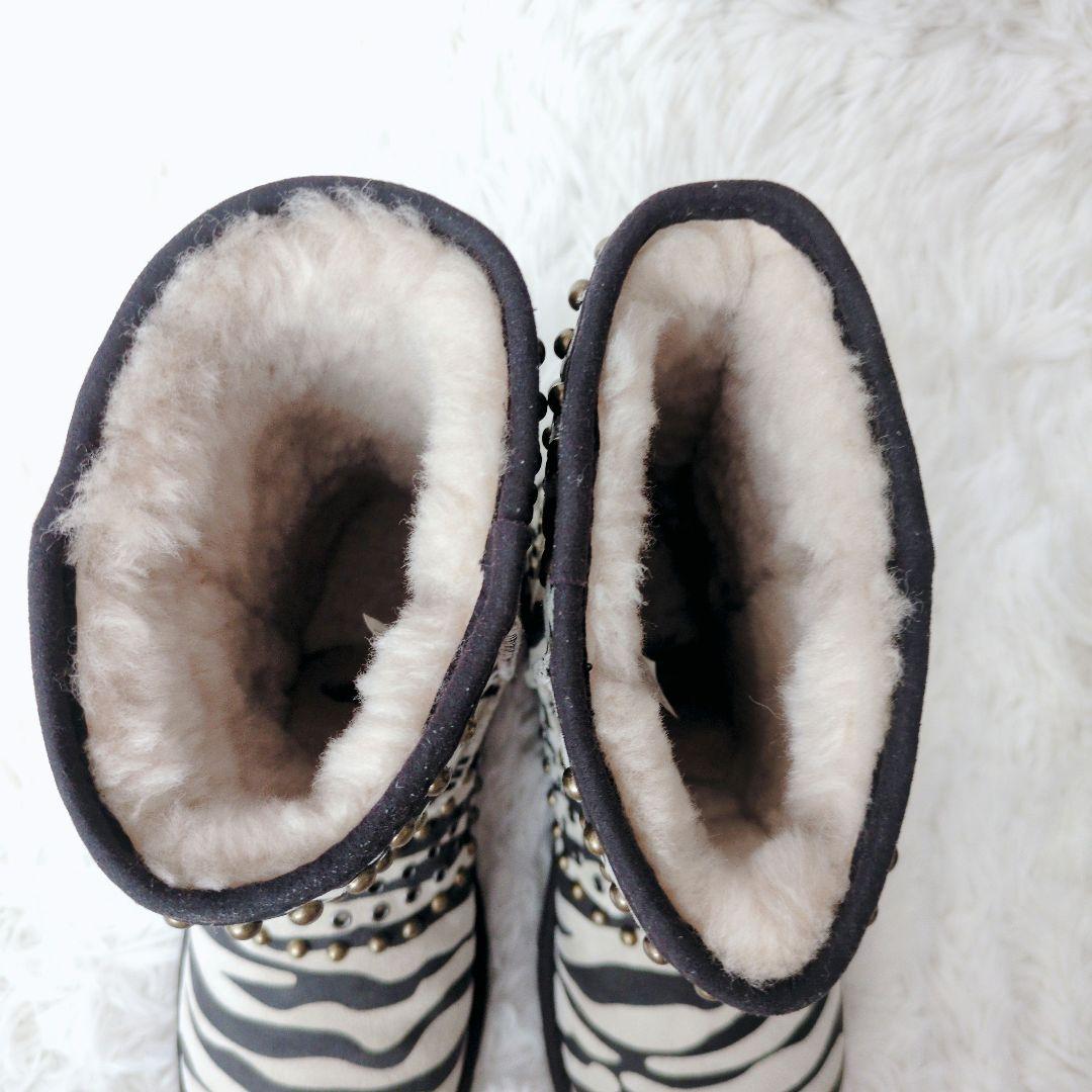 希少✨UGG & JIMMY CHOO ゼブラ柄 ムートンブーツ スタッズ