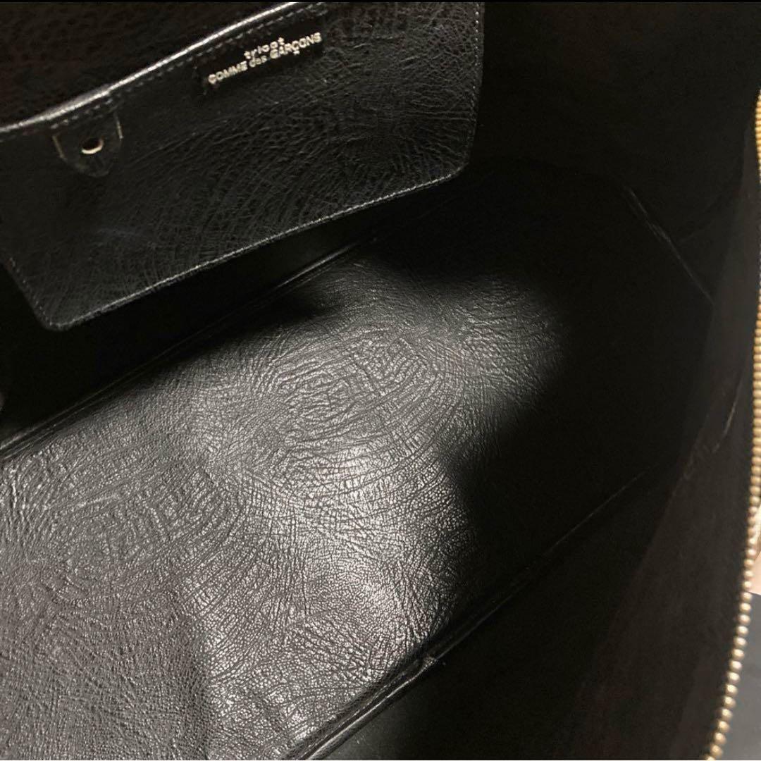 80s COMME des GARCONS ヴィンテージボストンバッグ★レザー黒