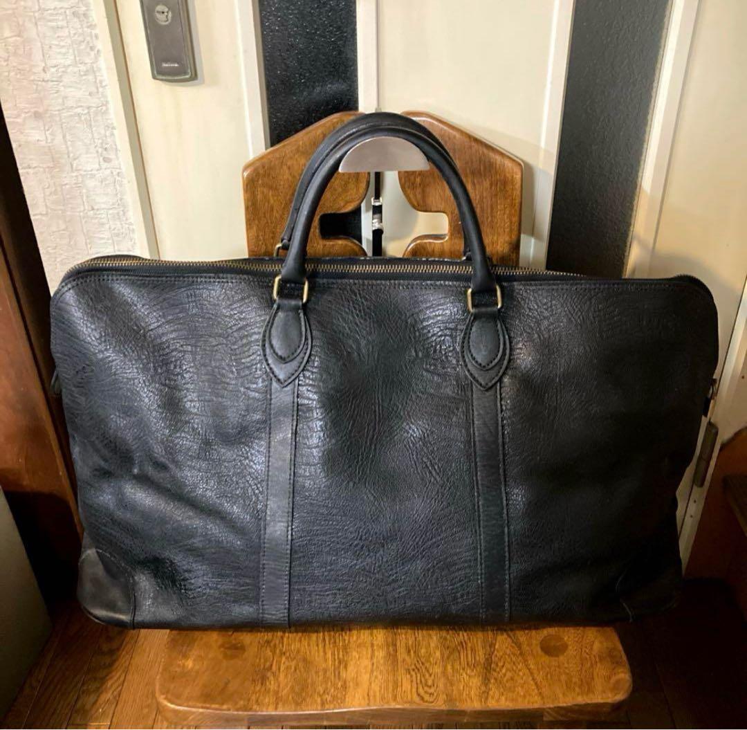 80s COMME des GARCONS ヴィンテージボストンバッグ★レザー黒