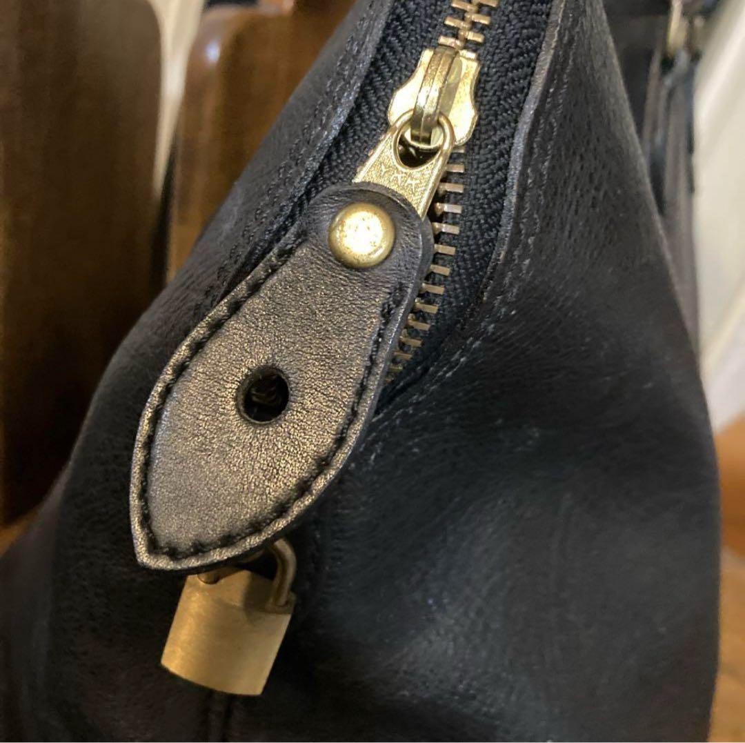 80s COMME des GARCONS ヴィンテージボストンバッグ★レザー黒