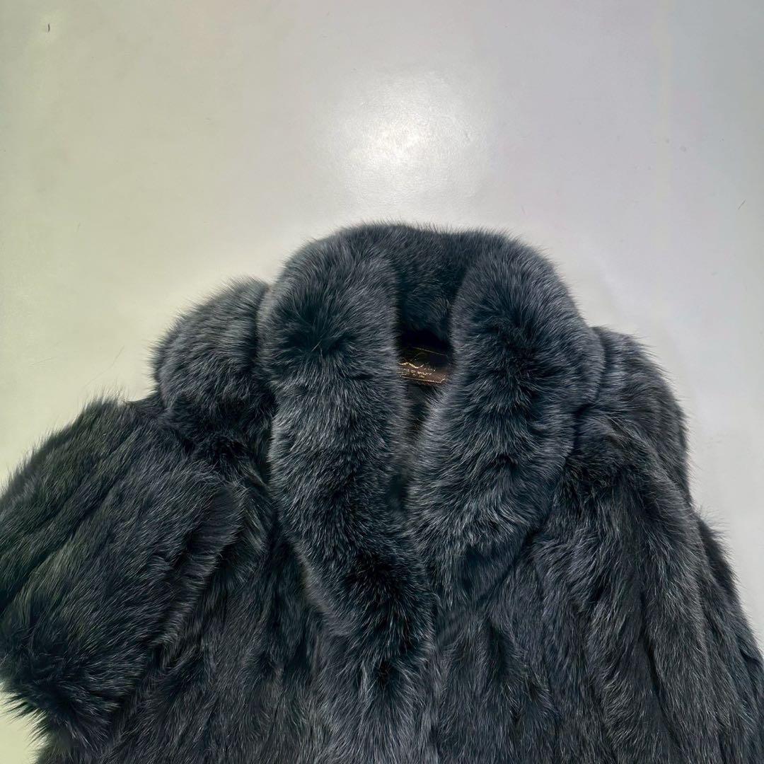 金サガ SAGA FOX 染めブルーフォックス ファーコート 大きめサイズ