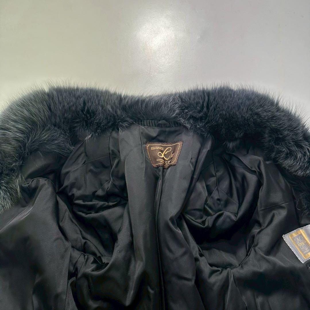 金サガ SAGA FOX 染めブルーフォックス ファーコート 大きめサイズ