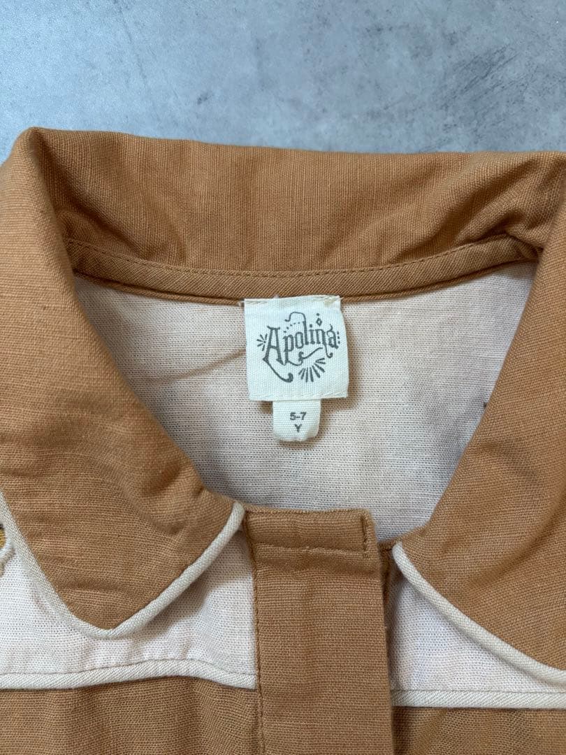 apolina 刺繍入り長袖シャツ 5-7Y