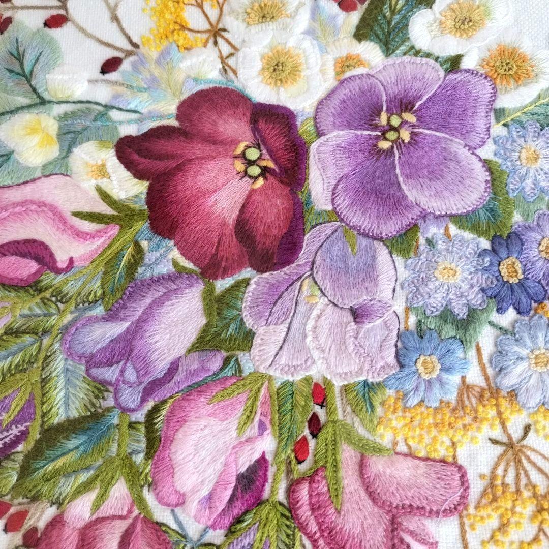 戸塚刺繍 花束 アート作品 フレーム付き