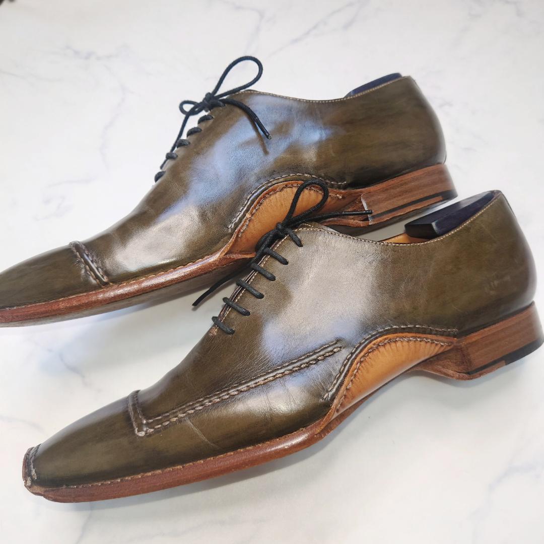 着用回数少ない　ZENOBI　パティーヌ　ダークグリーン　オリーブカーキ色