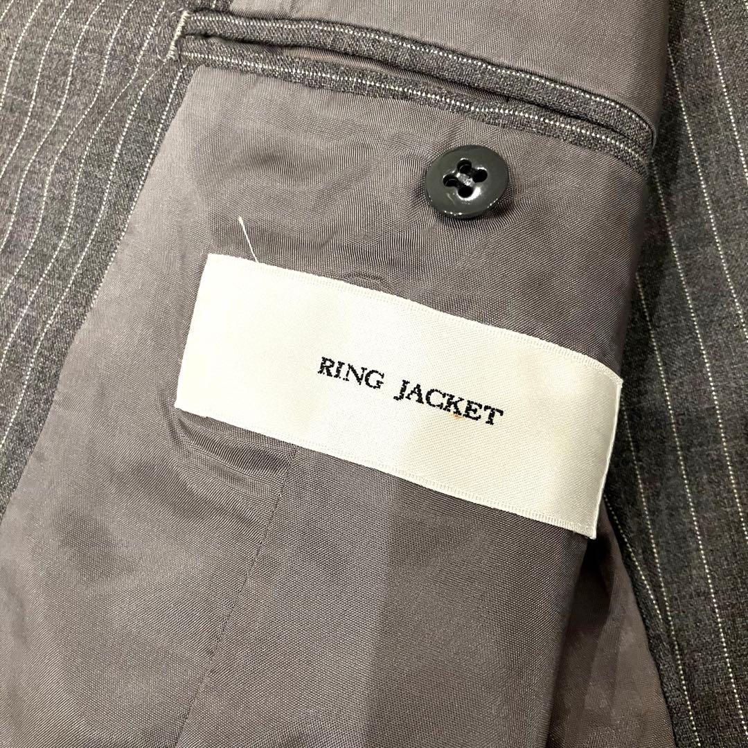 美品✨ RING JACKET スーツ セットアップ 段返り ストライプ L