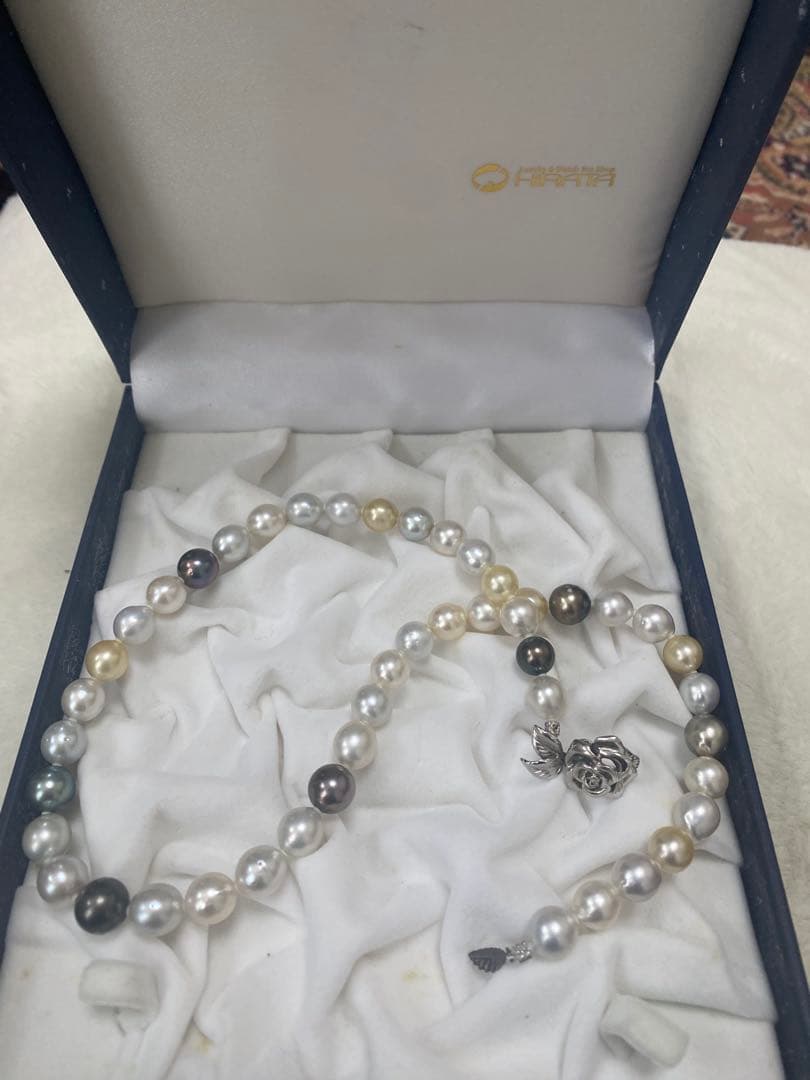 真珠 ネックレス シルバー チャーム付き